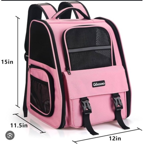 Goodio Other - Goodio Pet Backpack Carrier Backpack Travel Air for Cats & Small Dog Pink Black